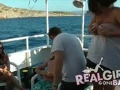sexy drunk naked spring break girls sex games on a boat party